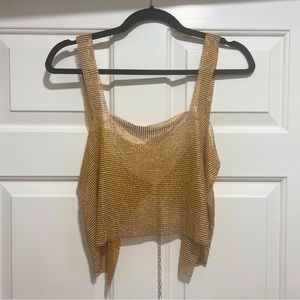Gold sparkly tank top